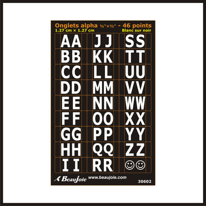 autocollants onglets alphabetiques 30602