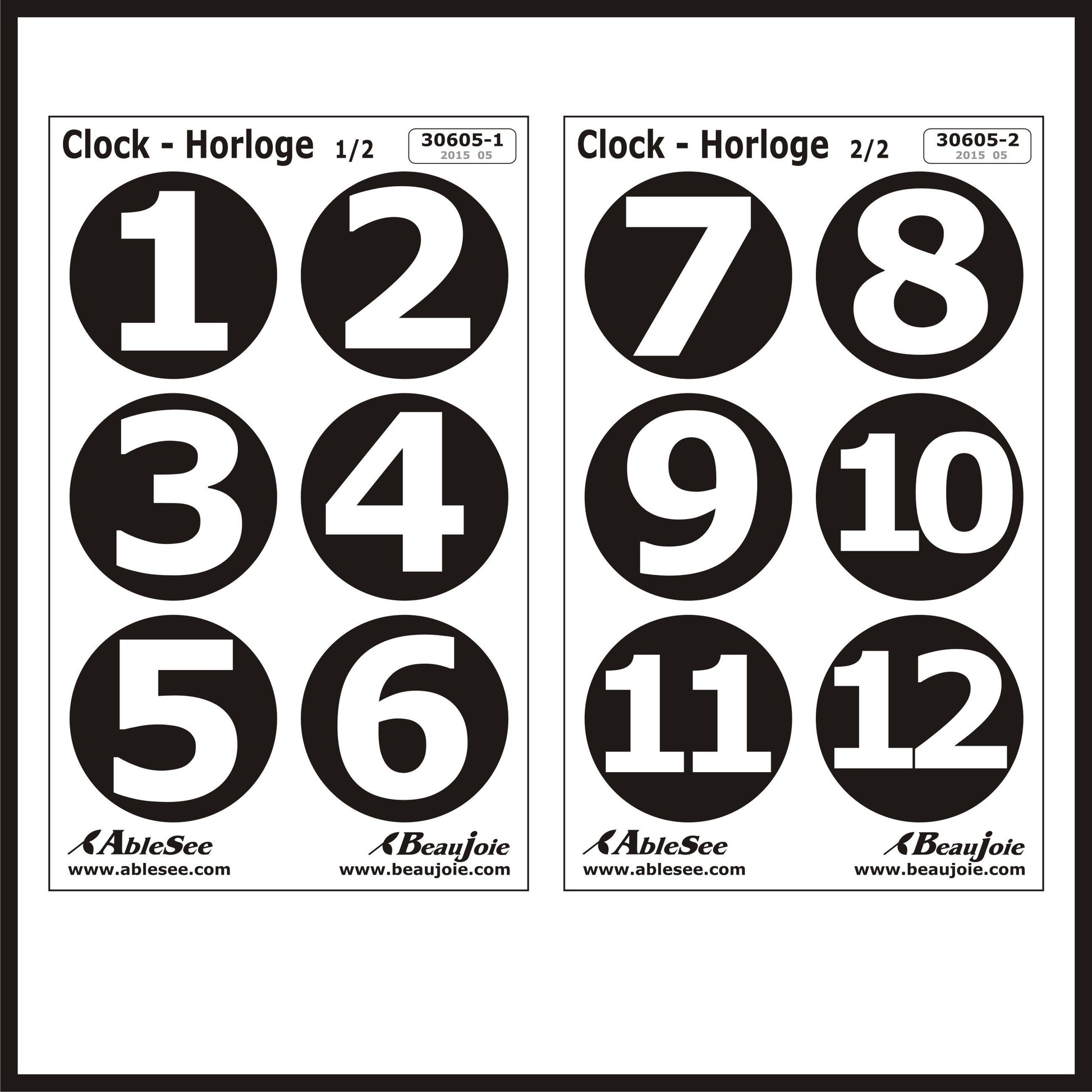 Chiffres pour horloge, autocollants | Loisirs créatifs VBS Service Hobby Chiffres pour horloge, autocollants | Loisirs créatifs VBS Service Hobby