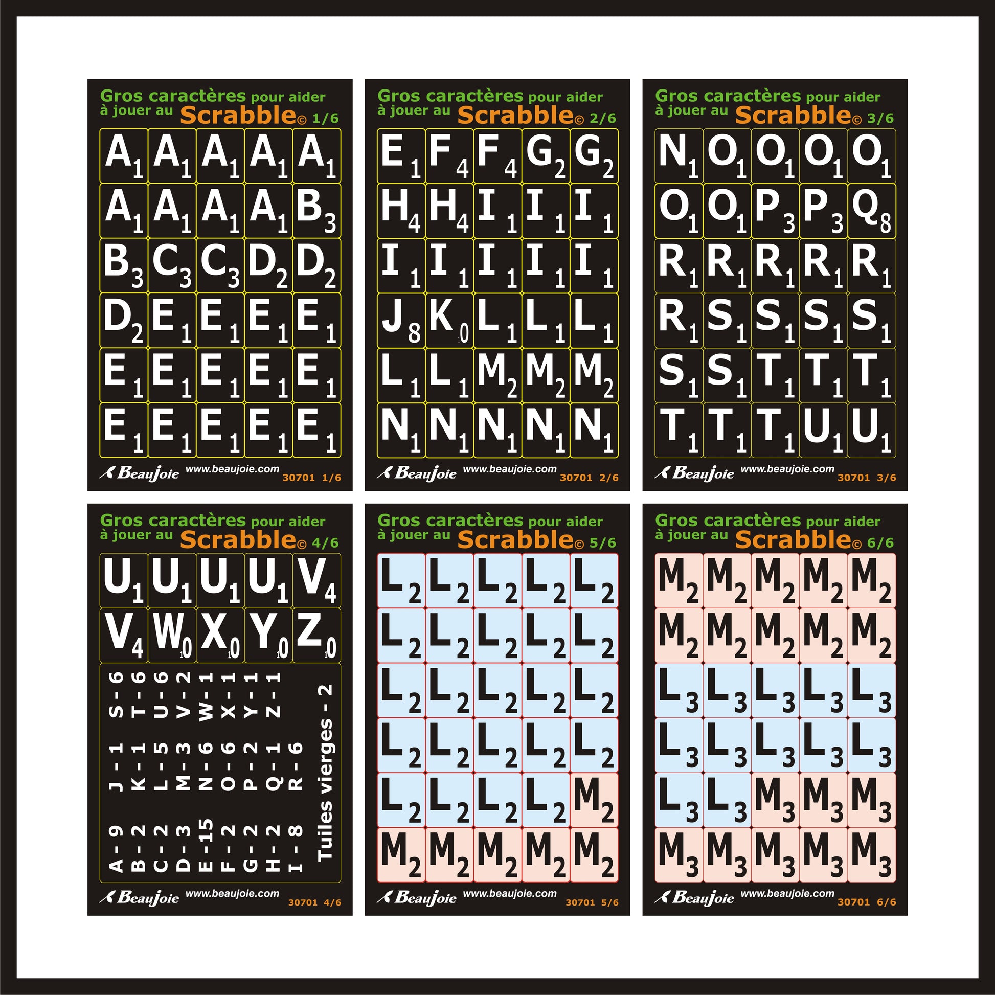 Autocollants Scrabble français 30701