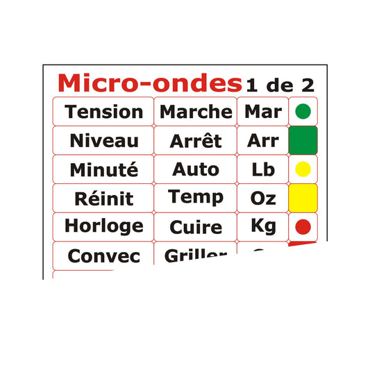 Autocollants français micro-ondes 30751