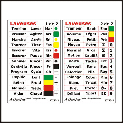 Autocollants français laveuses 30753